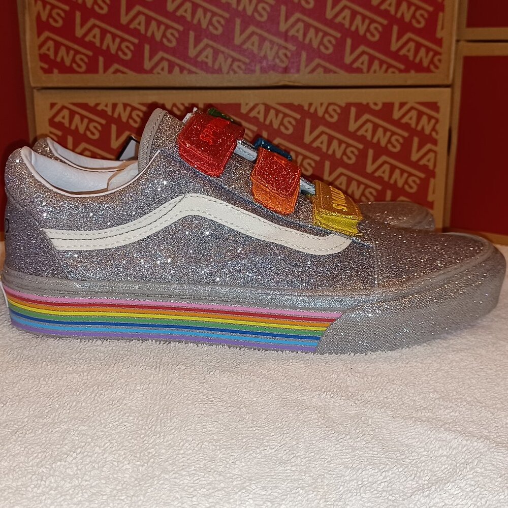 Vans Men's 4.5/Women's 6 Old Skool V Flour Shop Glitter